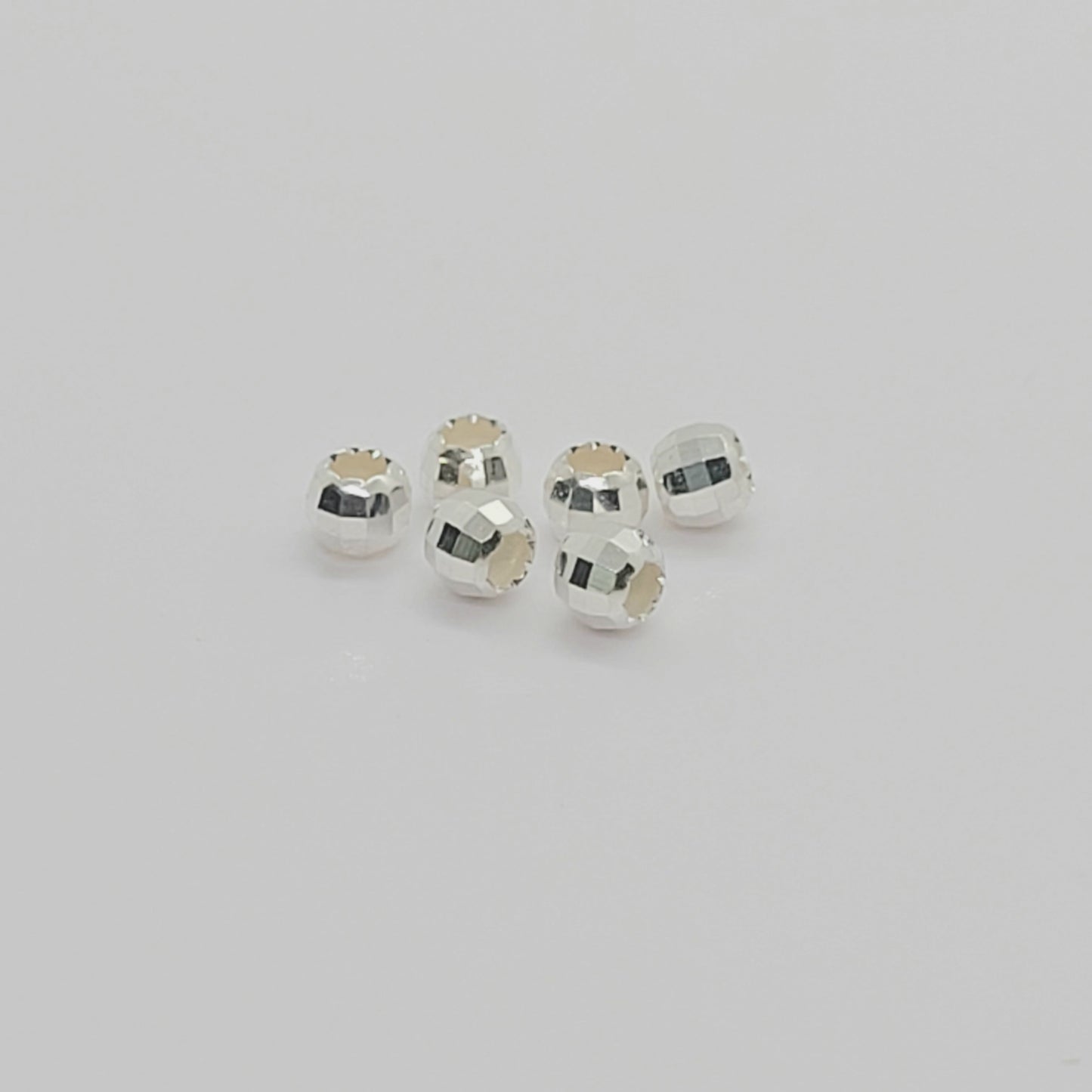 3 mm .925 Sterling Silver Diamond Cut / Faceted