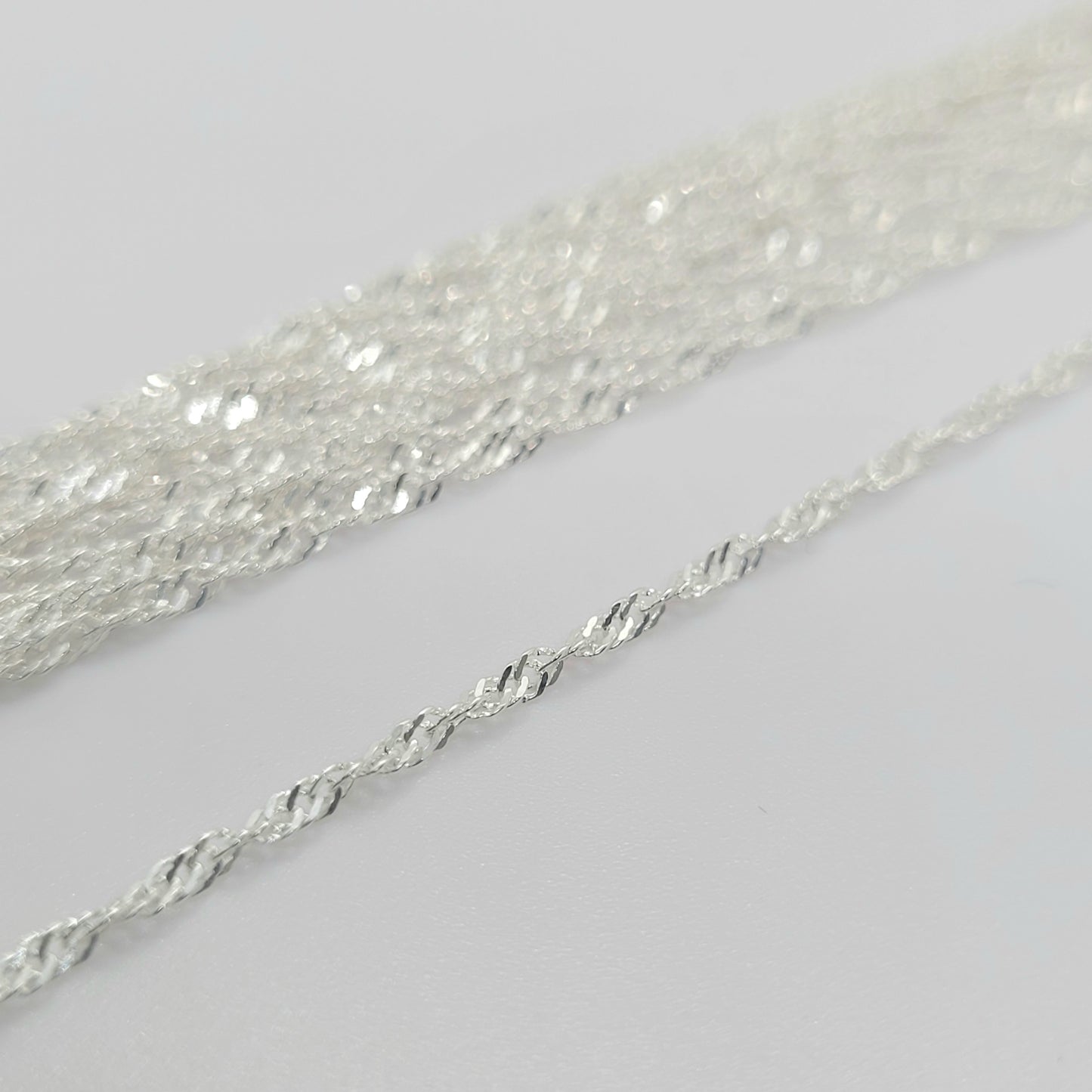.925 Sterling Silver SINGAPORE Chain 16" / 5 Pieces