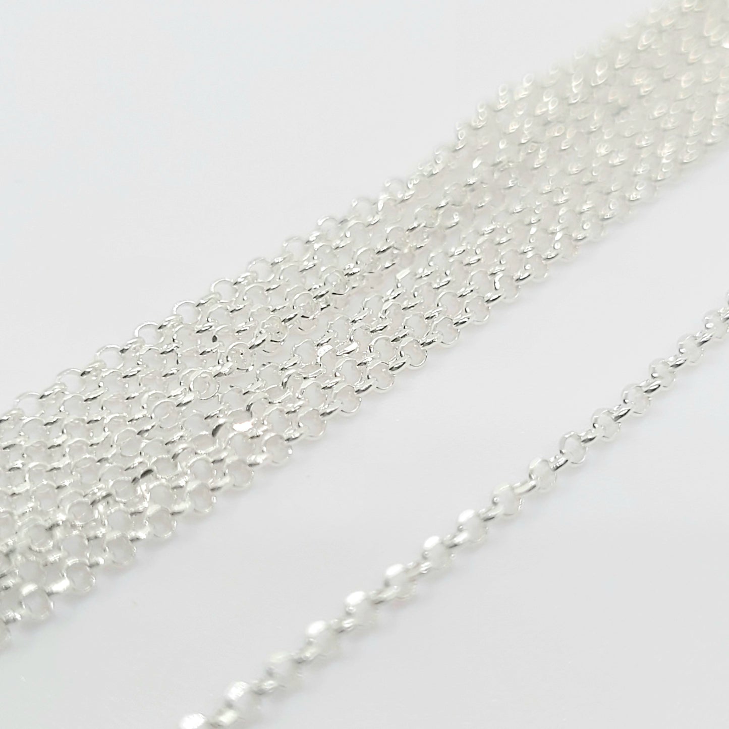 1 mm .925 Sterling Silver Diamond Cut ROLO Chain 18" / 5 Pieces