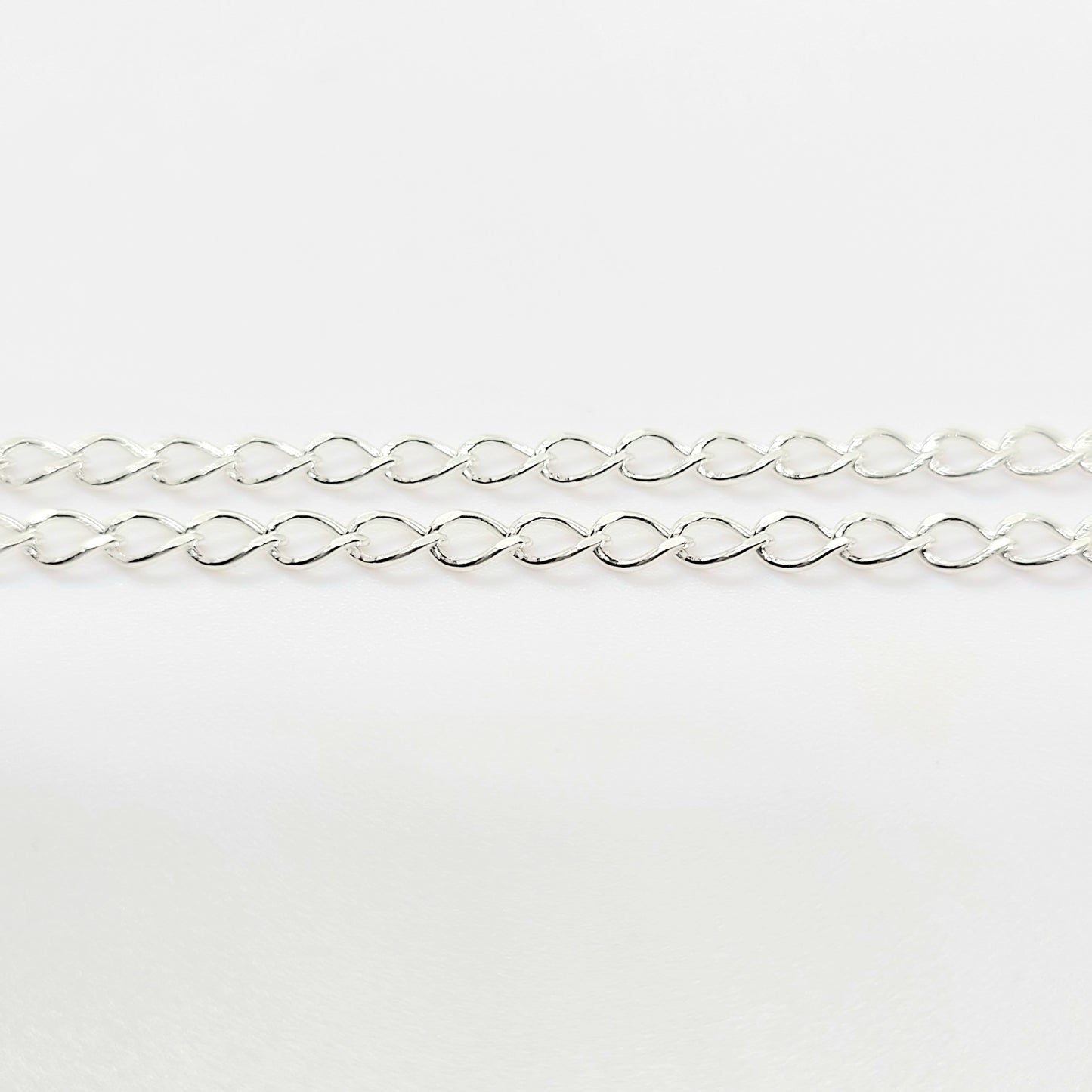 .925 Sterling Silver 4 x 1.5 mm SEMI TWISTED OVAL Chain / By the Inch