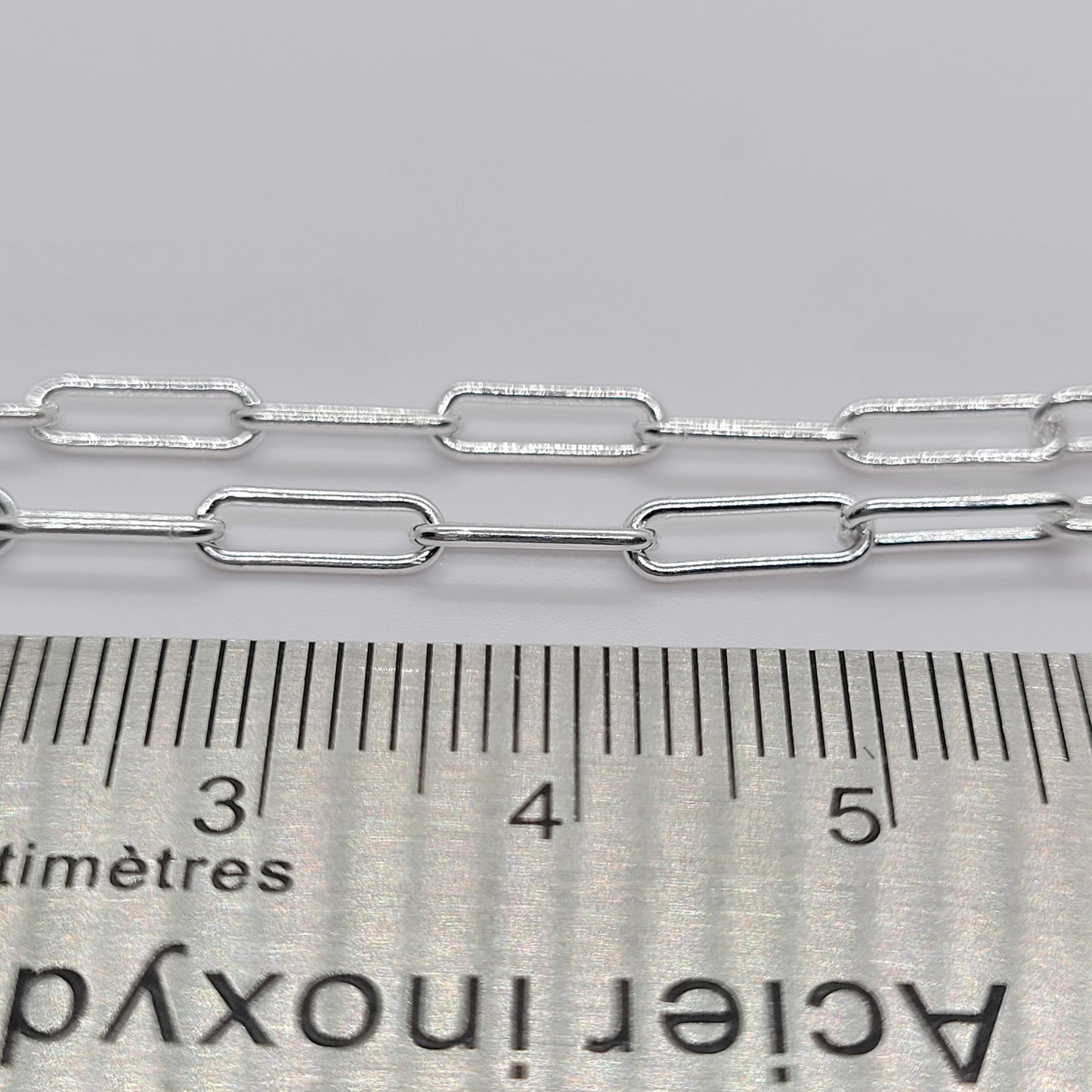 .925 Sterling Silver 9mmx3mm Round PAPERCLIP Chain / By the Inch