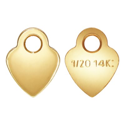 14K Gold Filled Heart Quality Tag 3.5 mm