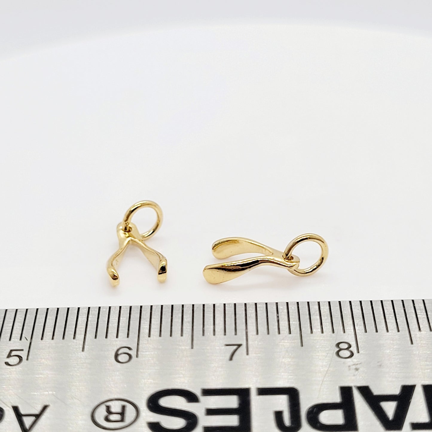 Gold Plated Sterling Silver (Vermeil) Petite Wish Bone Charm / Pendant