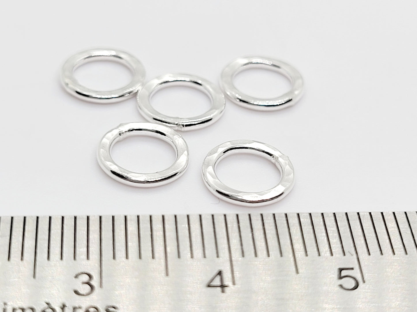 .925 Sterling Silver Hand Hammered 8 mm Closed Connector