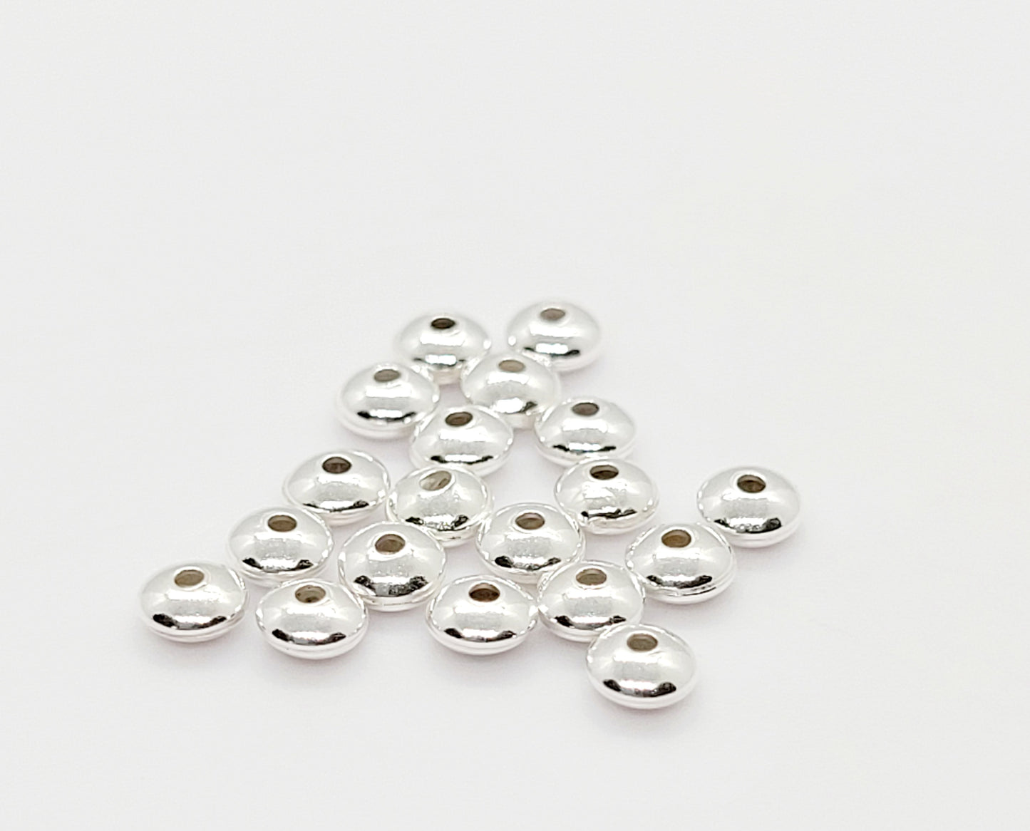 3 mm .925 Sterling Silver Micro Saucer Spacer Bead / 5 Pieces
