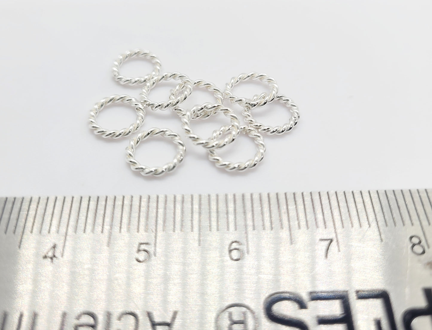 8 mm .925 Sterling Silver Twisted Rope Closed Ring