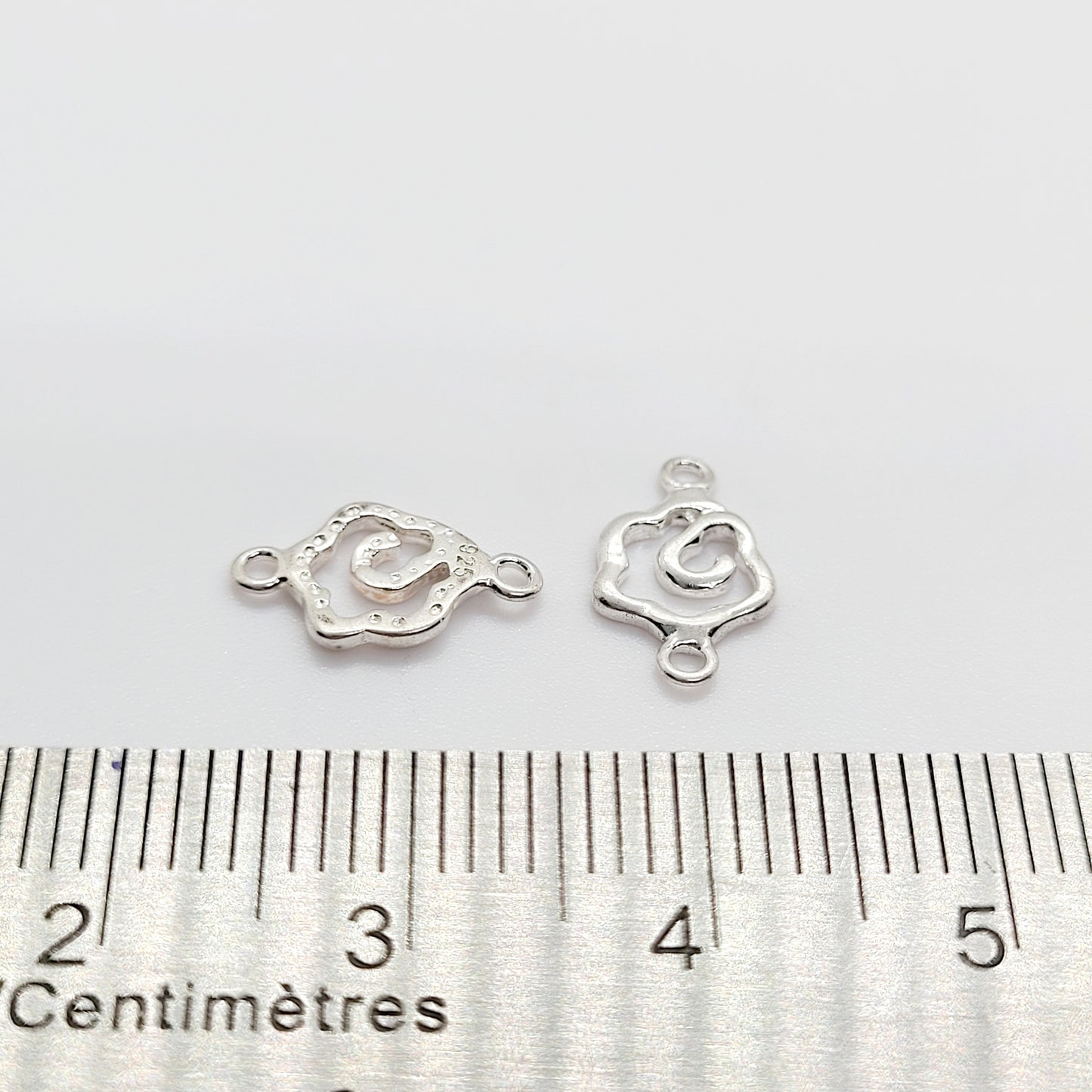 .925 Sterling Silver Flower Connector 12 mm x 7 mm