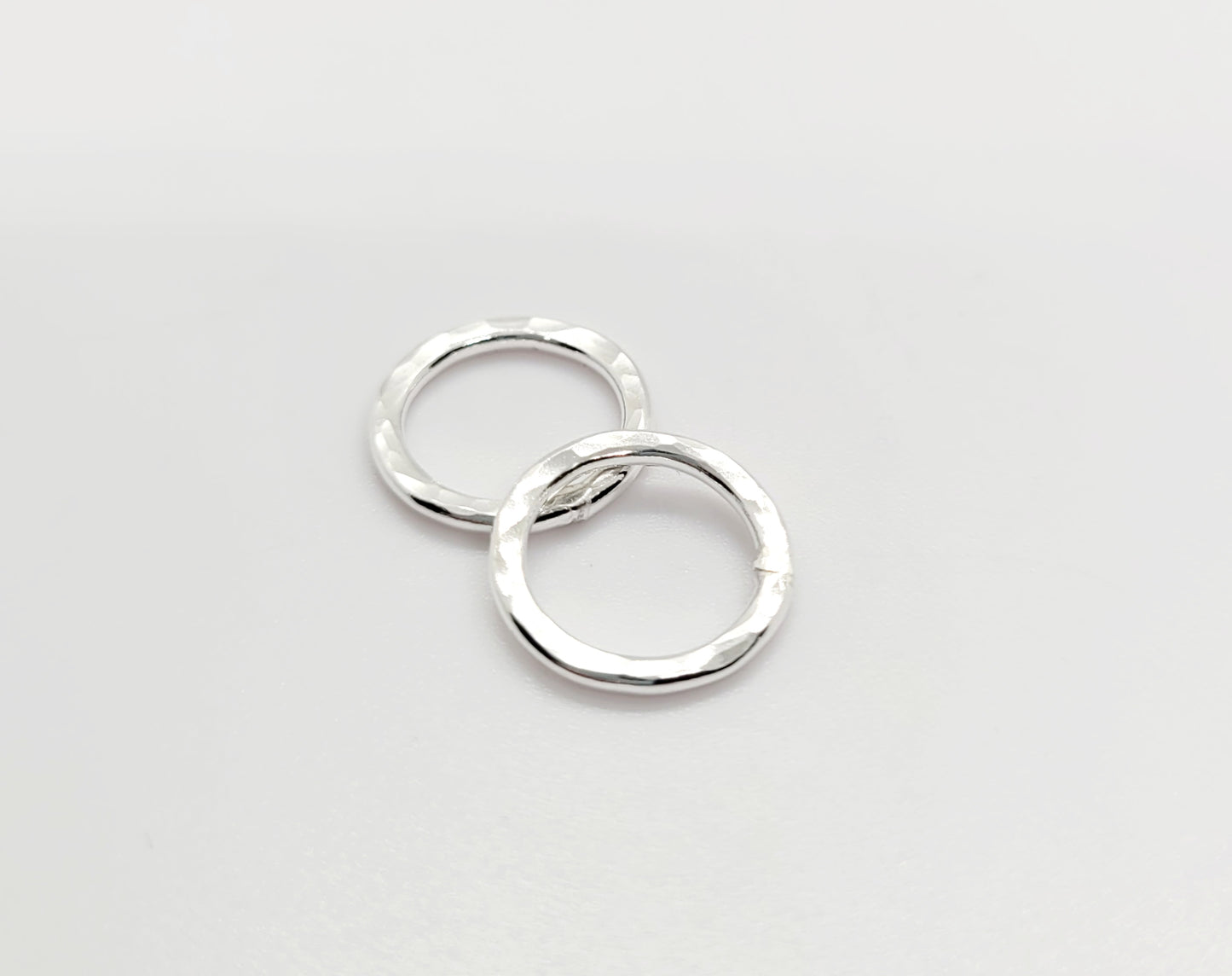 .925 Sterling Silver Hand Hammered 10 mm Closed Connector
