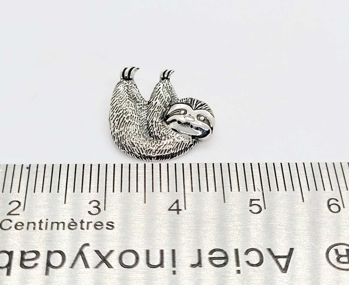 .925 Sterling Silver Sloth Pendant