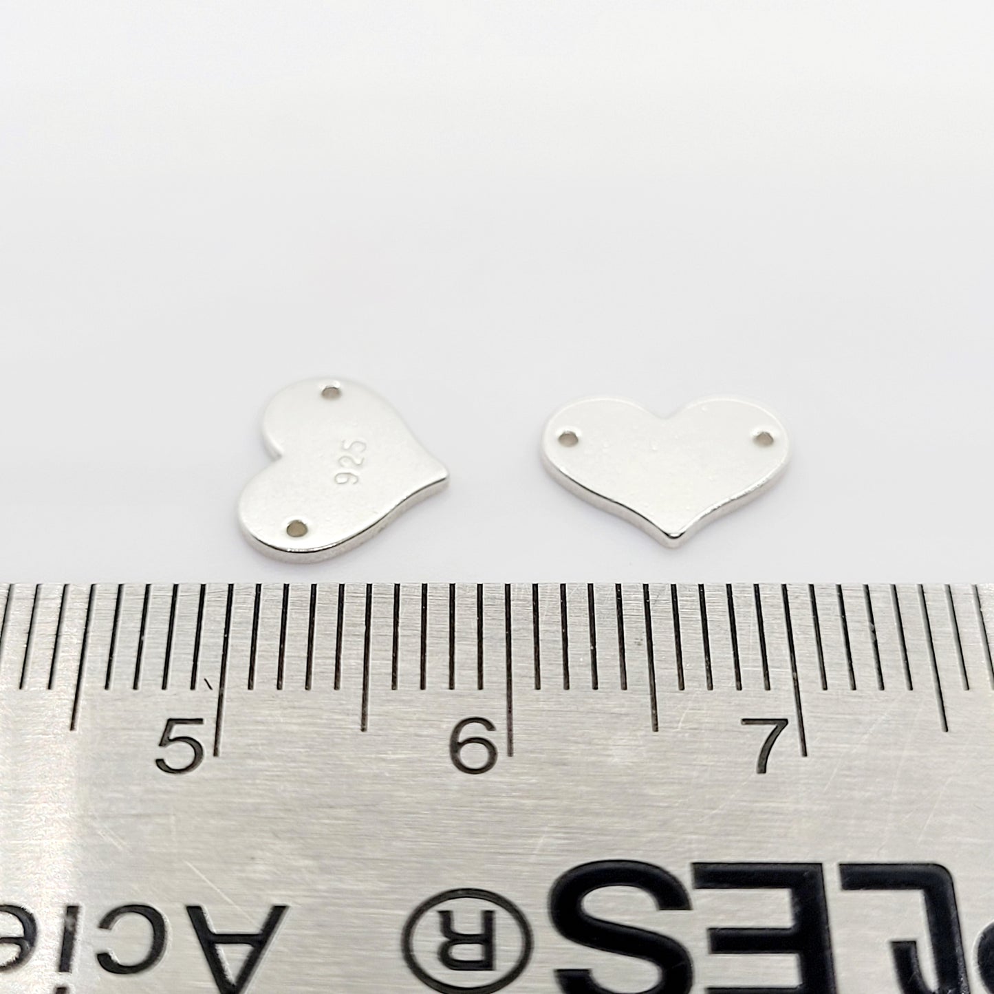 .925 Sterling Silver Heart Quality Tag Connector