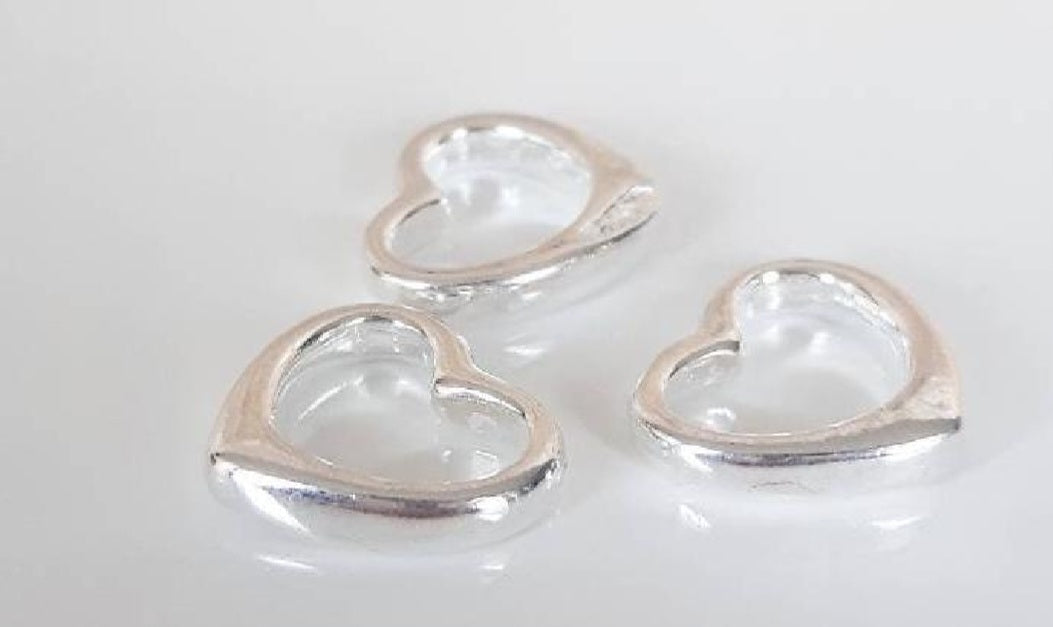 .925 Sterling Silver Floating Heart Pendant
