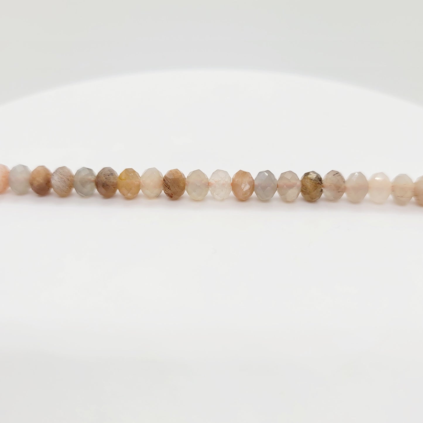 Moonstone - Rainbow Faceted Rondelle 5x3mm