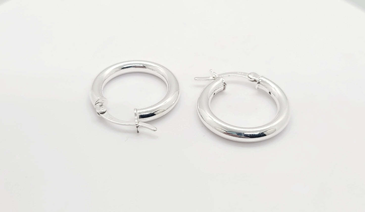 20 mm .925 Sterling Silver Hoop Earrings