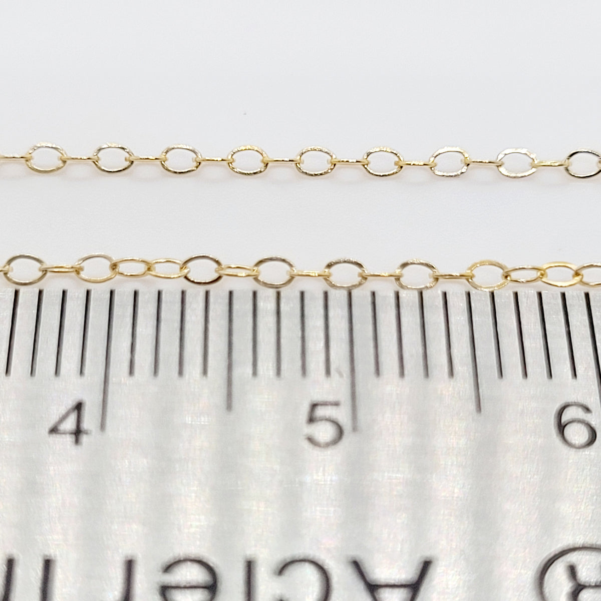14K Gold Filled 2.4x1.5 mm FLAT CABLE Chain / By the Inch