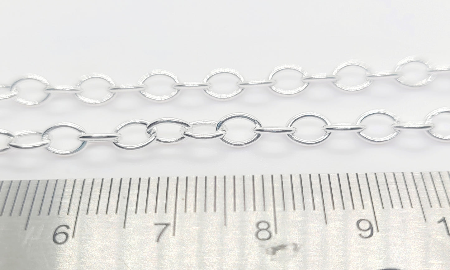 .925 Sterling Silver CABLE Chain 5 mm x 4 mm / By The Inch