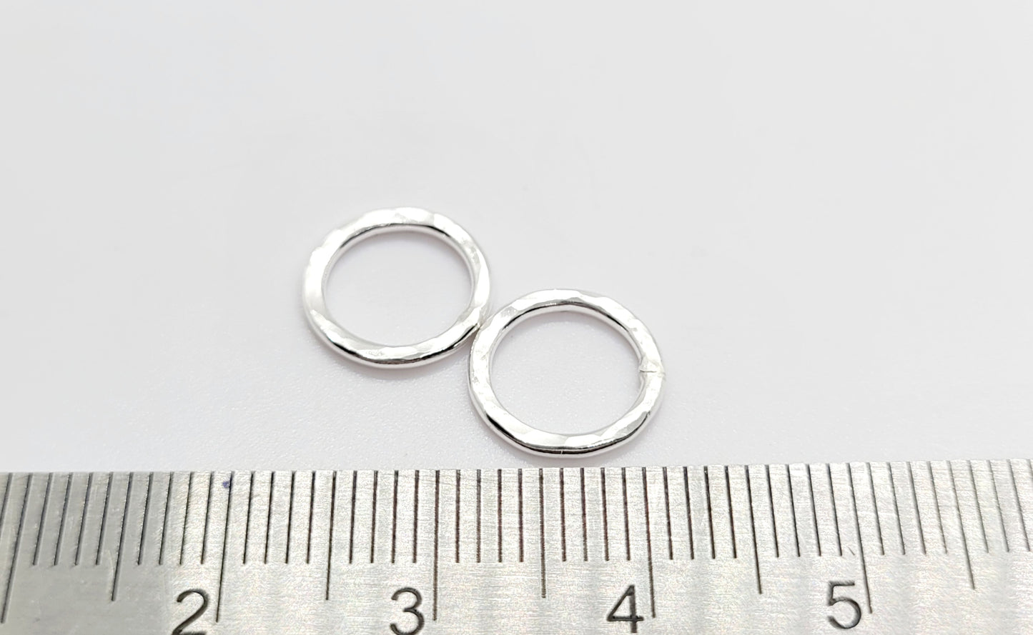 .925 Sterling Silver Hand Hammered 10 mm Closed Connector