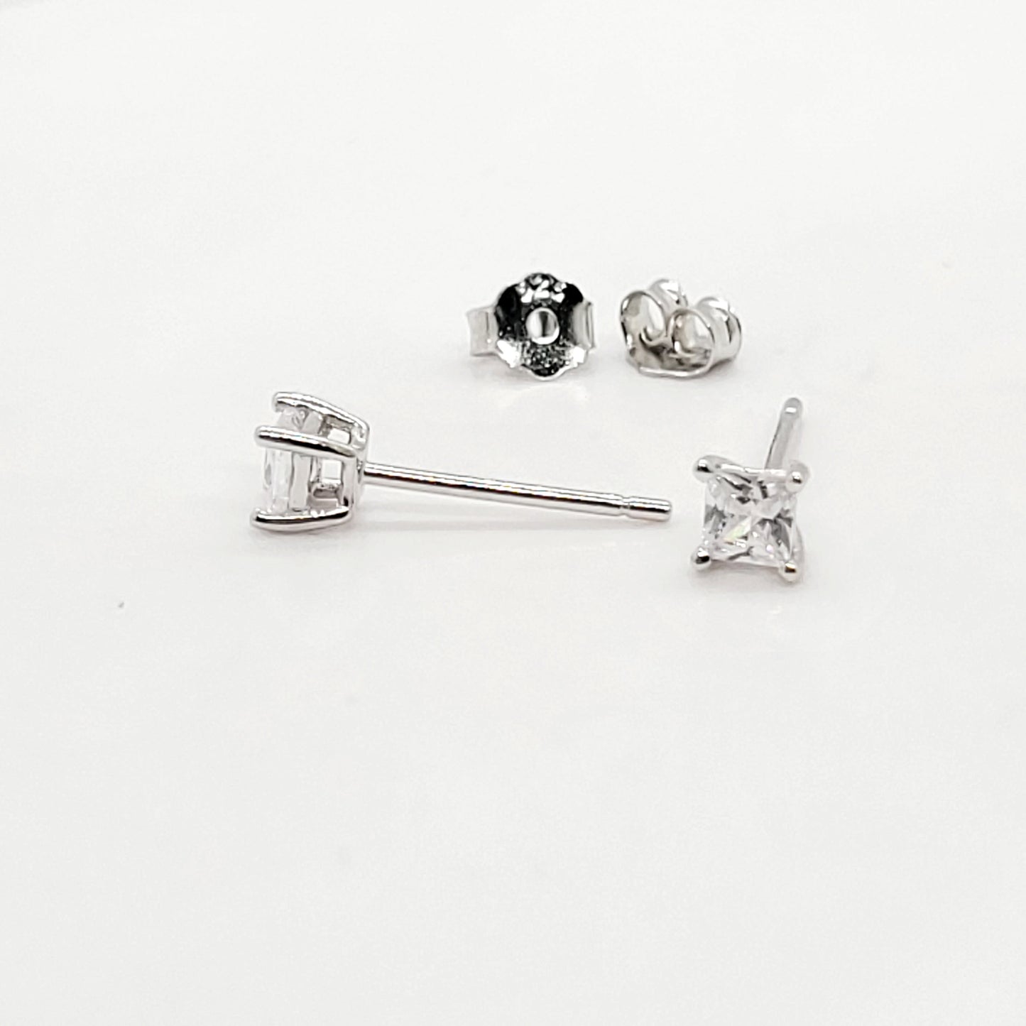 Square CZ Stud Earring .925 Sterling SIlver