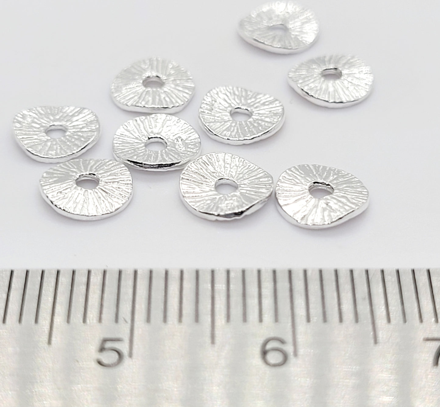 7 mm .925 Sterling Silver Curved Round Spacer Disc