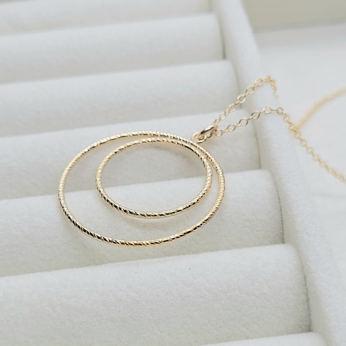 14K Gold Filled Double Hoops Sparkle Pendant / Earring Feature