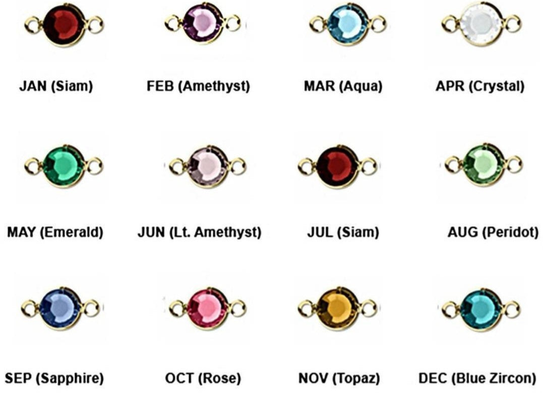 Rose Gold Swarovski Crystal Birthstone Connector