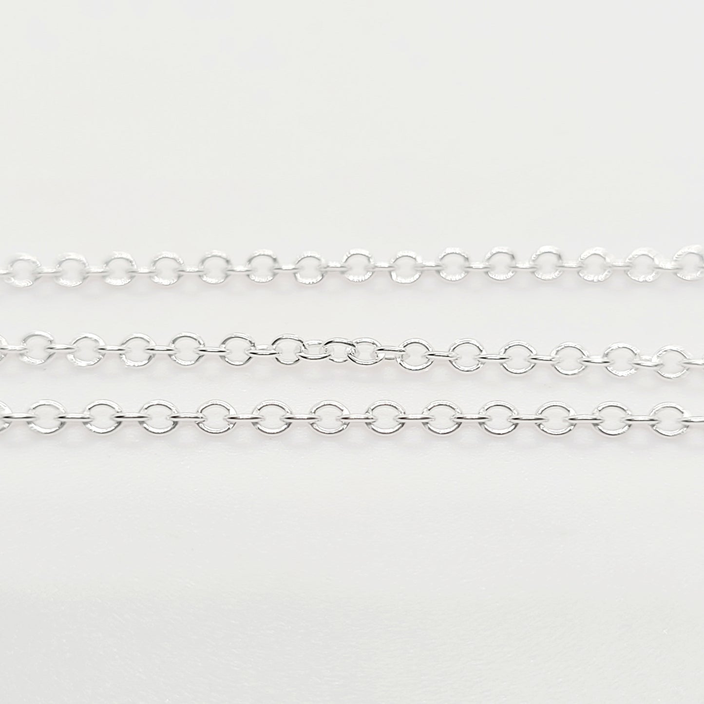 1.4 mm .925 Sterling Silver CABLE Chain 20" / 5 Pieces
