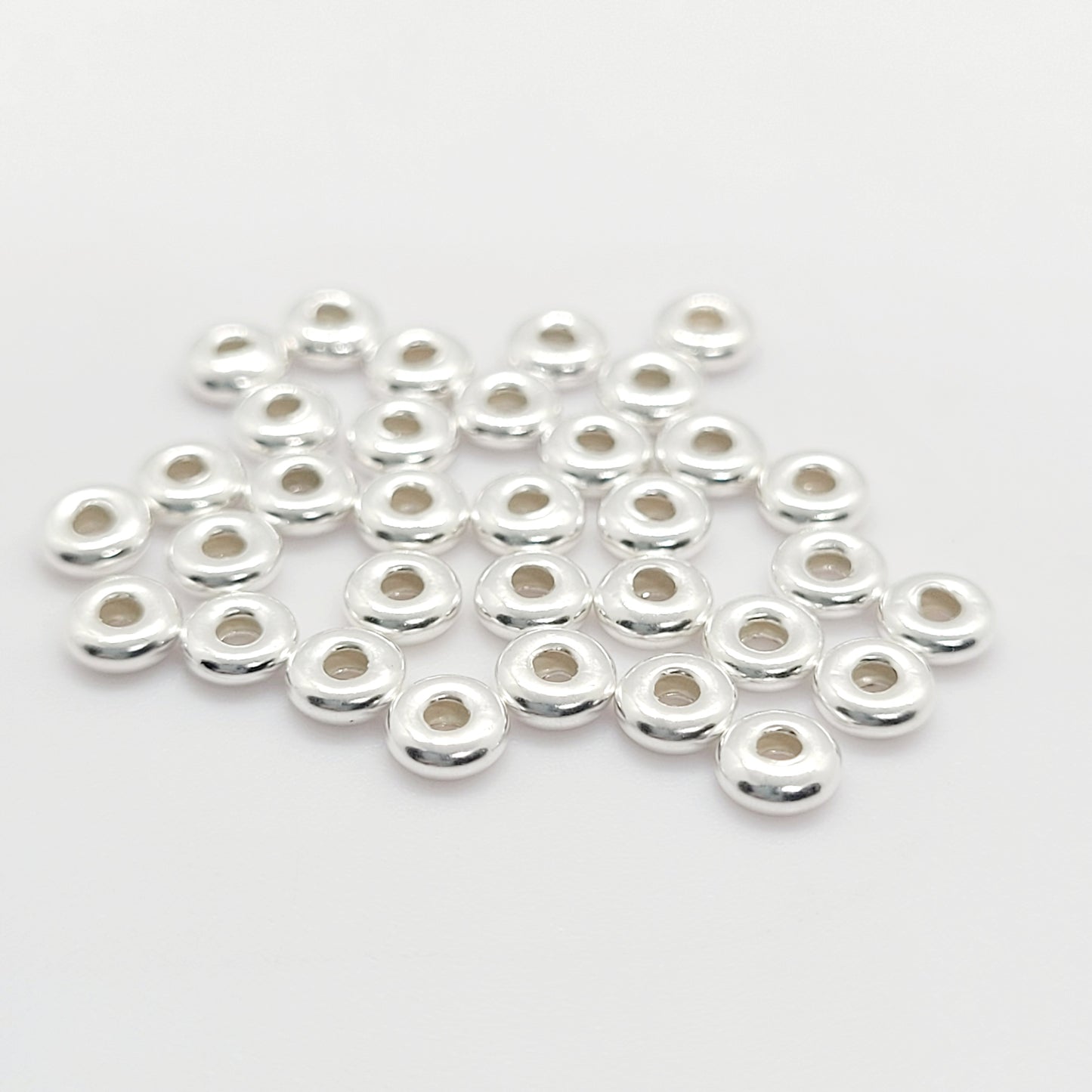 3 mm .925 Sterling Silver Donut Spacer Bead