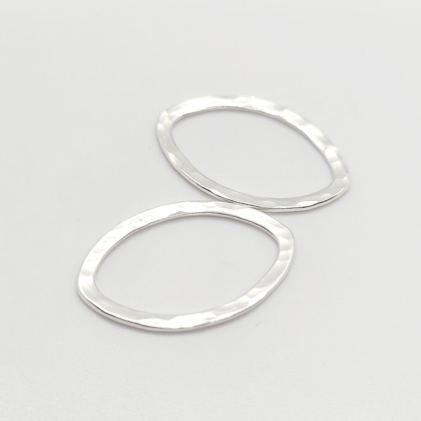 .925 Sterling Silver Marquis Connector Hammered