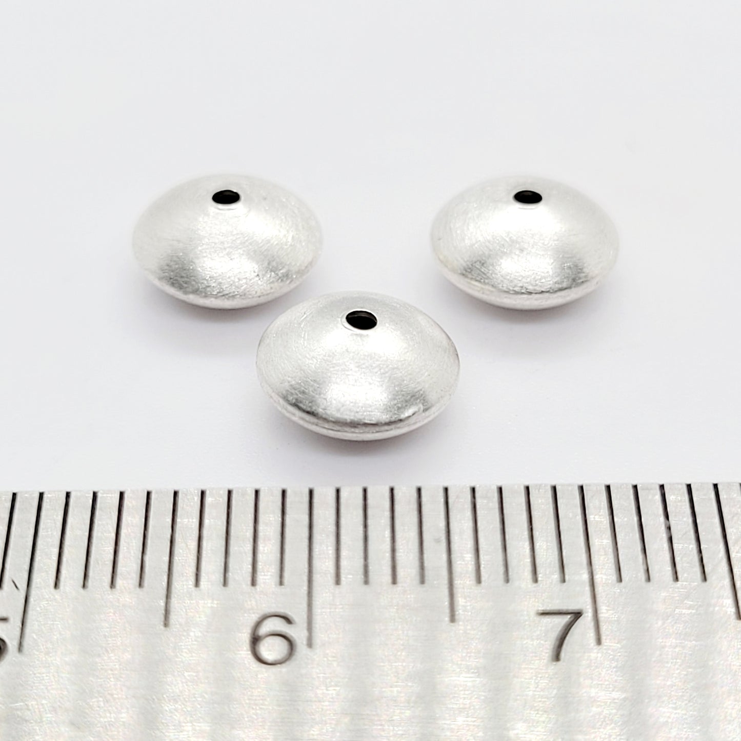 8 mm x 5 mm .925 Sterling Silver Satin Finish Saucer Spacer