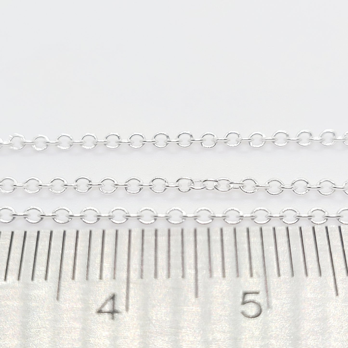 1.4 mm .925 Sterling Silver CABLE Chain 20" / 5 Pieces