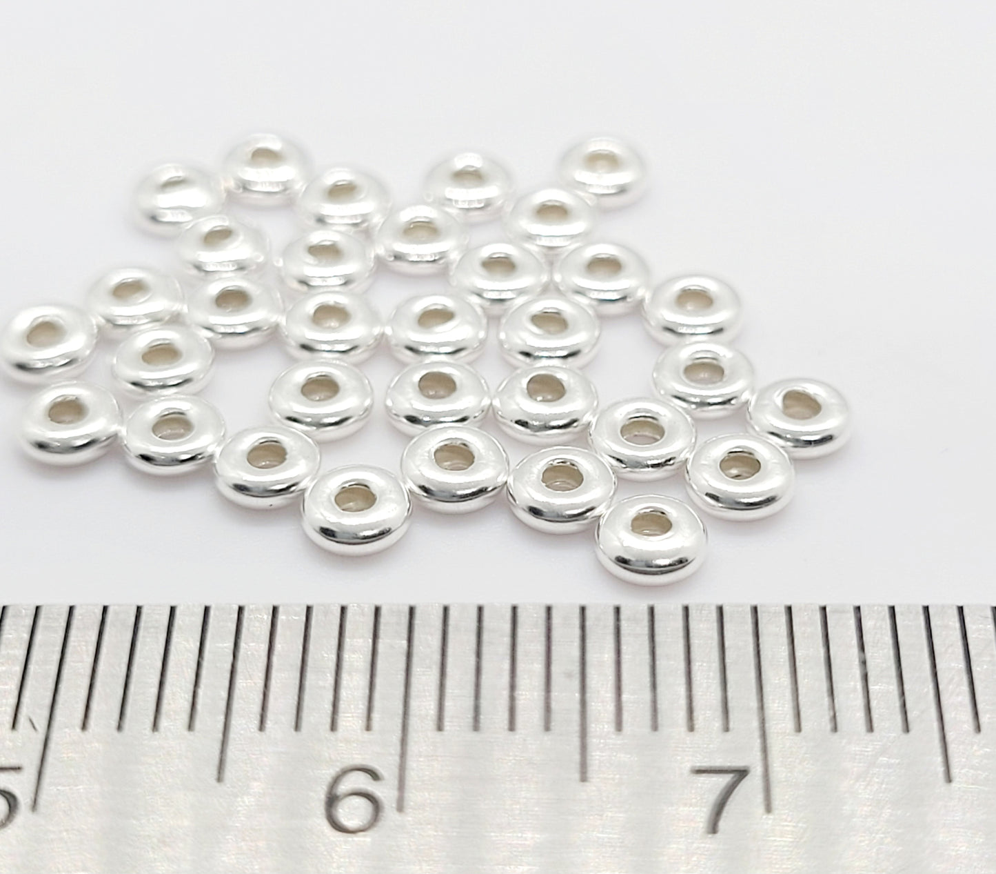 3 mm .925 Sterling Silver Donut Spacer Bead