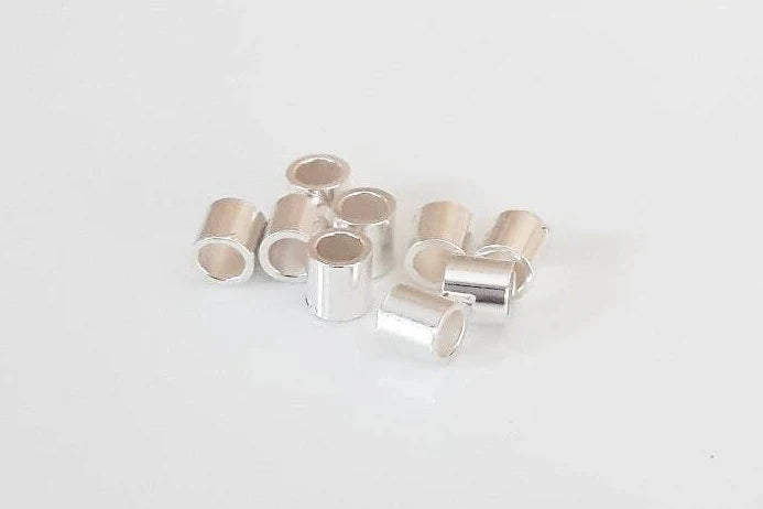 .925 Sterling Silver 3 mm x 2 mm Crimp Tube / 25 Pieces
