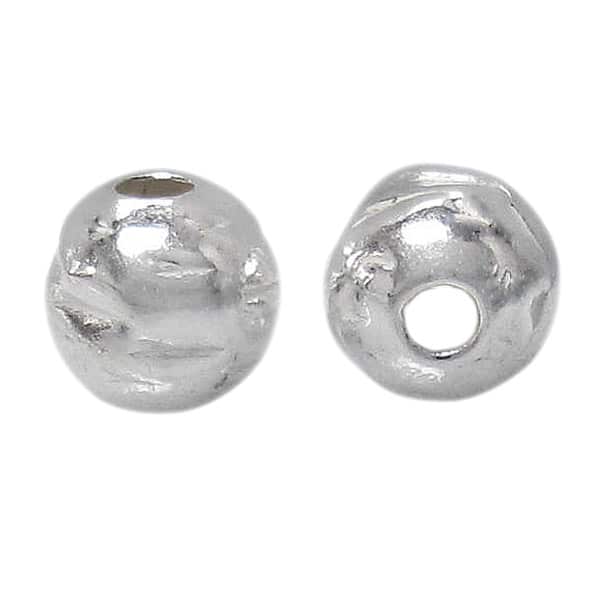.925 Sterling Silver Hammered Bead