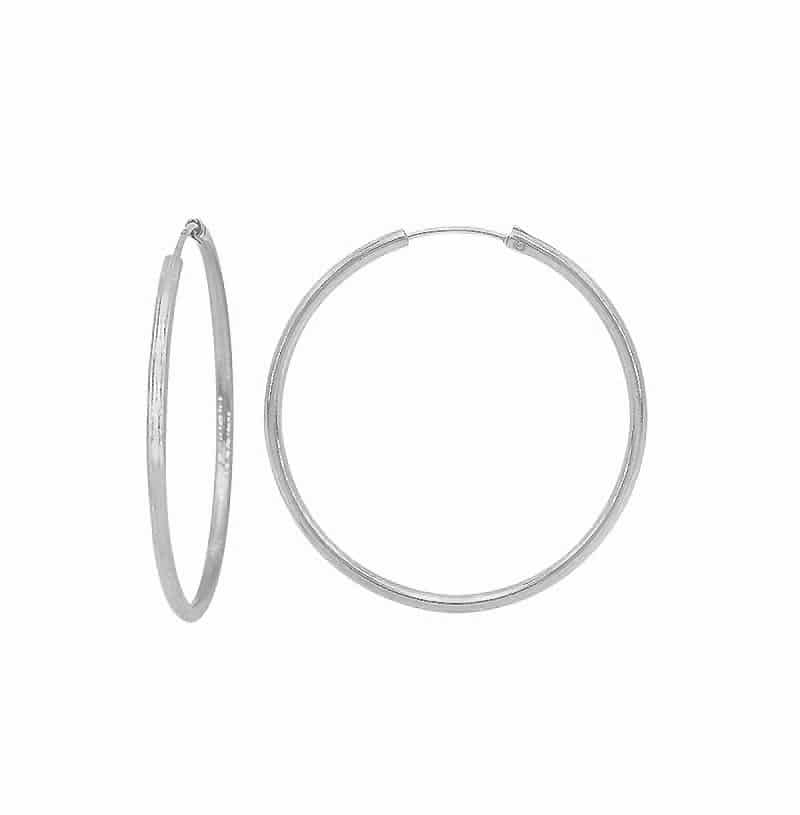 50 mm .925 Sterling Silver Thin Hinged Hoop