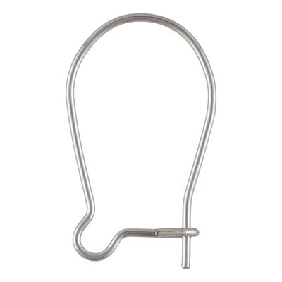 .925 Sterling Silver Petite 16 mm Kidney Ear Wires / 2 Pairs