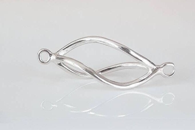 .925 Sterling Silver Twisted Connector