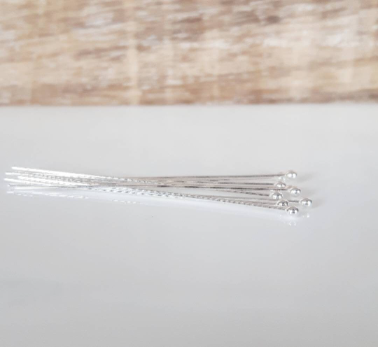 .925 Sterling Silver Ball Pin 24 Gauge