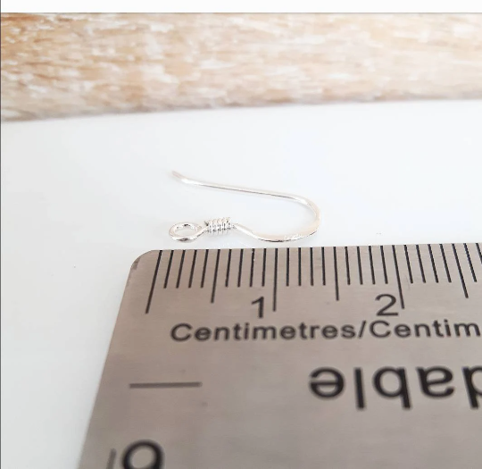 .925 Sterling Silver Coil Ear Wires 18 mm