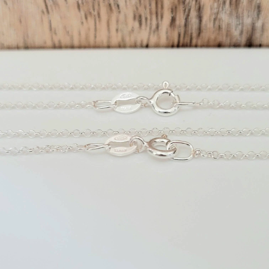 1.4 mm .925 Sterling Silver ROLO Chain 16" / 5 Pieces