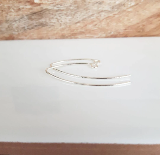 .925 Sterling Silver V Ear Wires