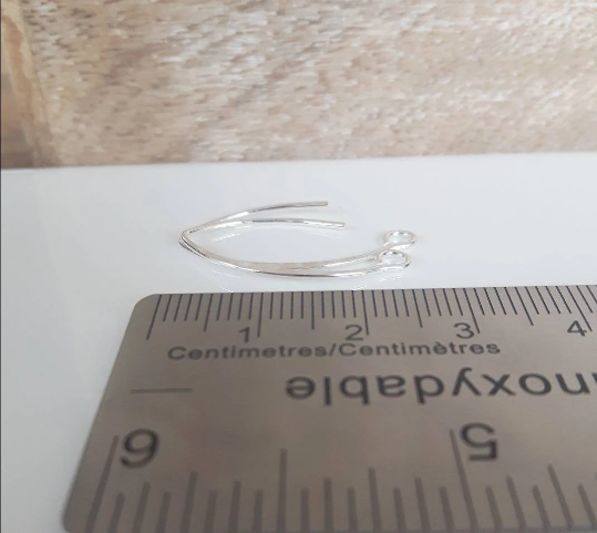 .925 Sterling Silver Flat Curve Ear Wires