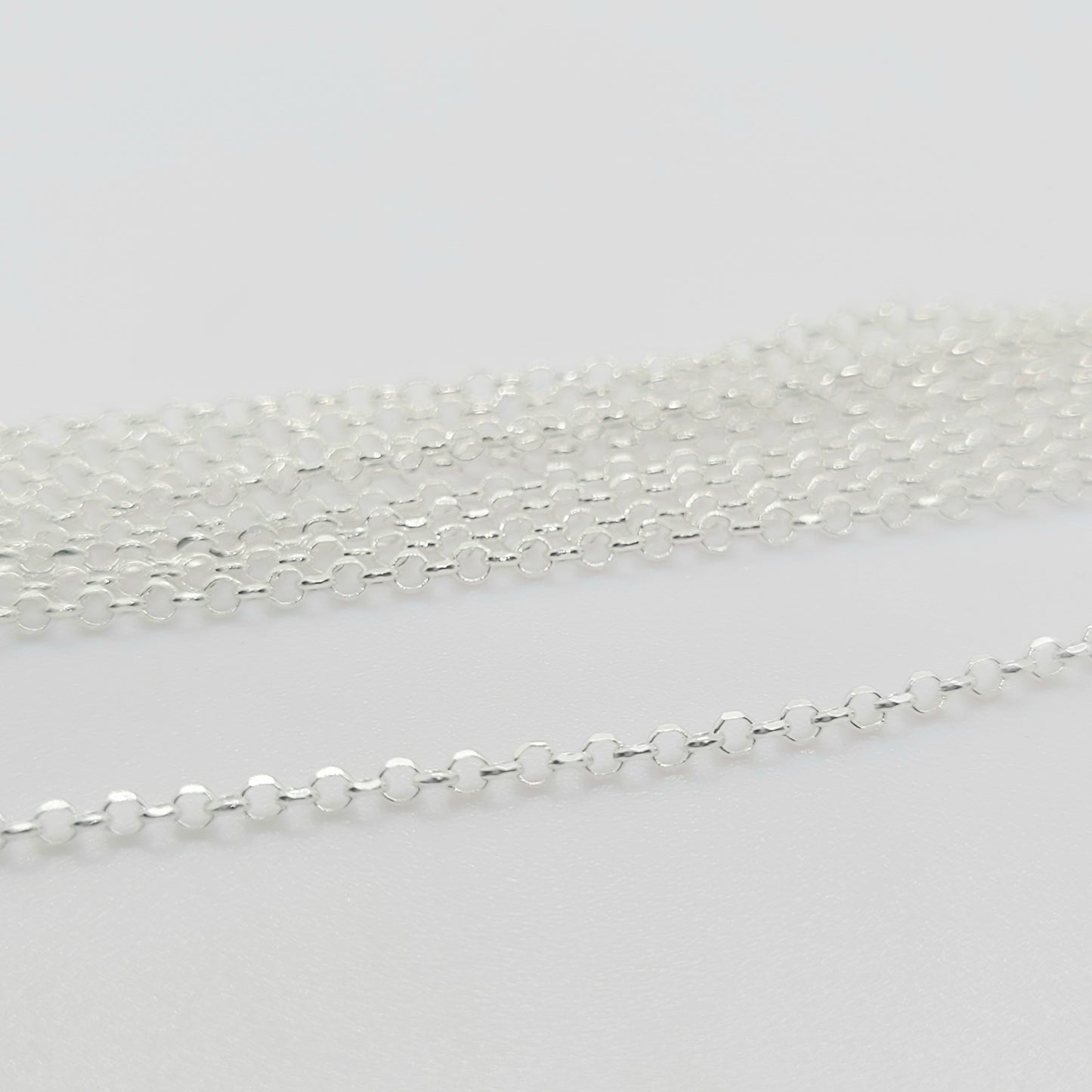 1 mm .925 Sterling Silver Diamond Cut ROLO Chain 16" / 5 Pieces