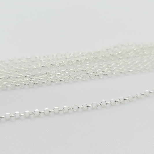 1 mm .925 Sterling Silver Diamond Cut ROLO Chain 16" / 5 Pieces