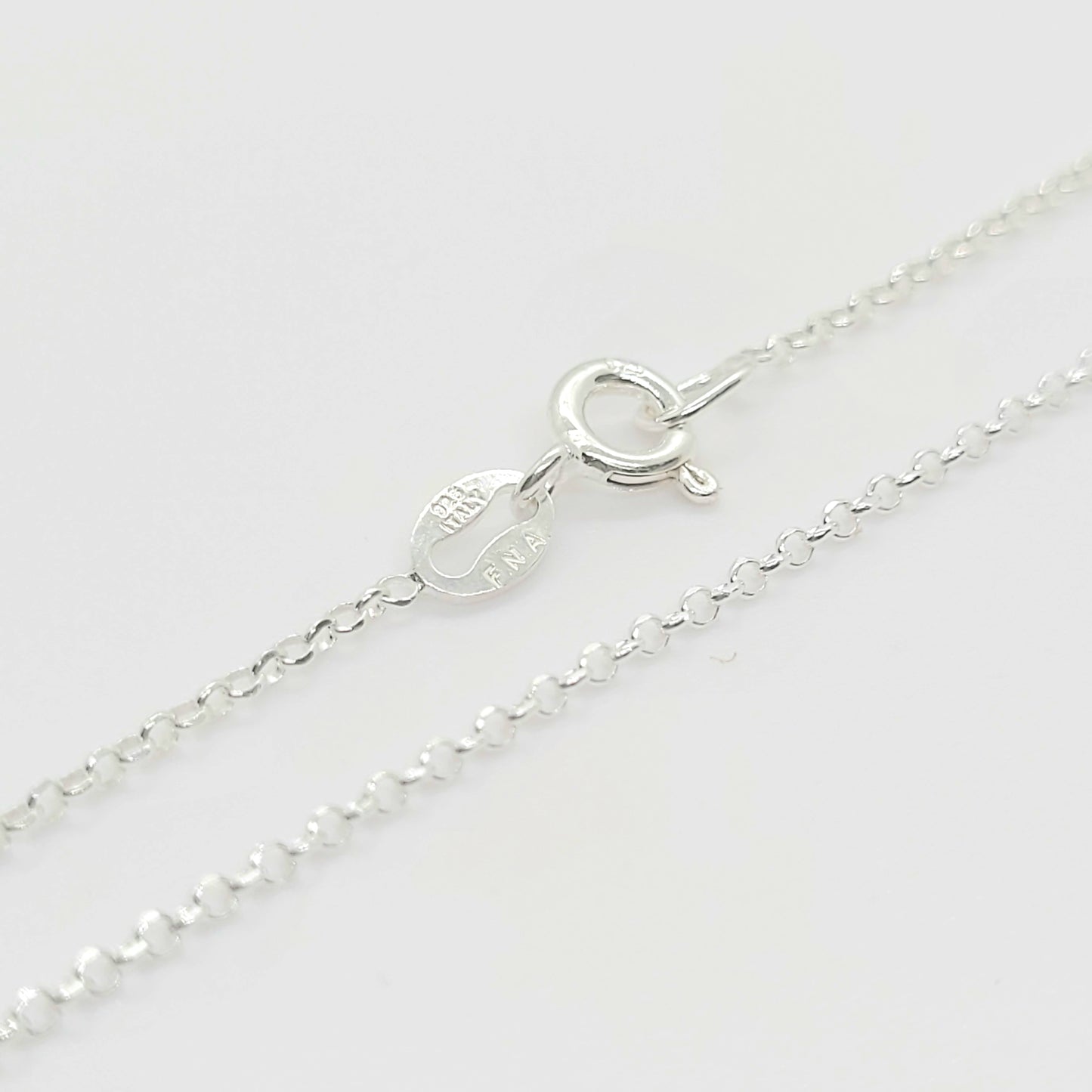 1 mm .925 Sterling Silver Diamond Cut ROLO Chain 16" / 5 Pieces