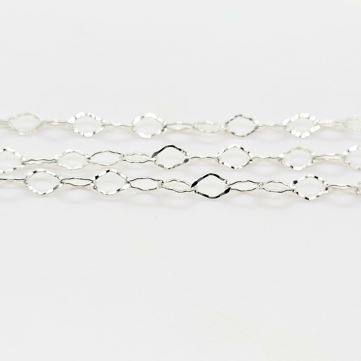 .925 Sterling Silver 3x5 DIAMOND CUT OVAL Chain / By the Inch