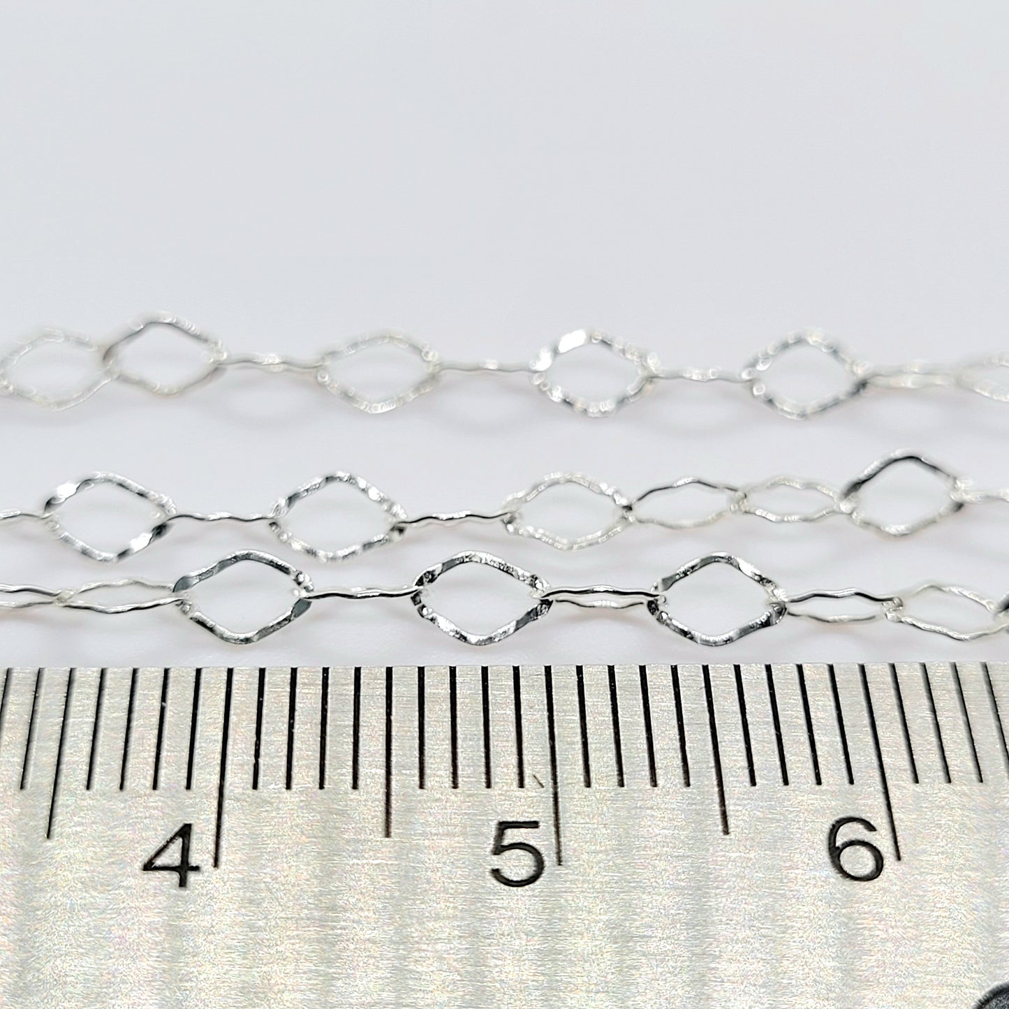 .925 Sterling Silver 3x5 DIAMOND CUT OVAL Chain / By the Inch