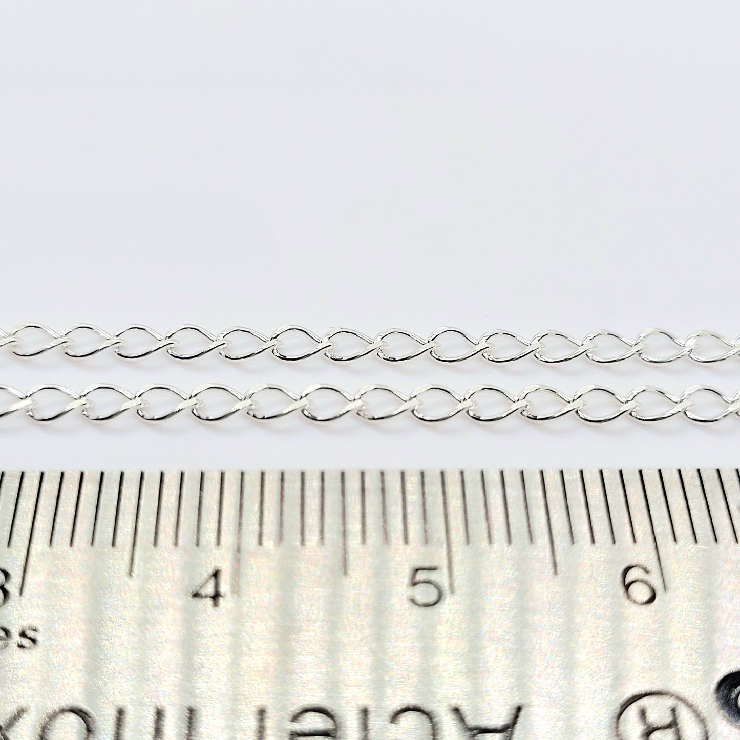 .925 Sterling Silver 4 x 1.5 mm SEMI TWISTED OVAL  Chain / By the Inch