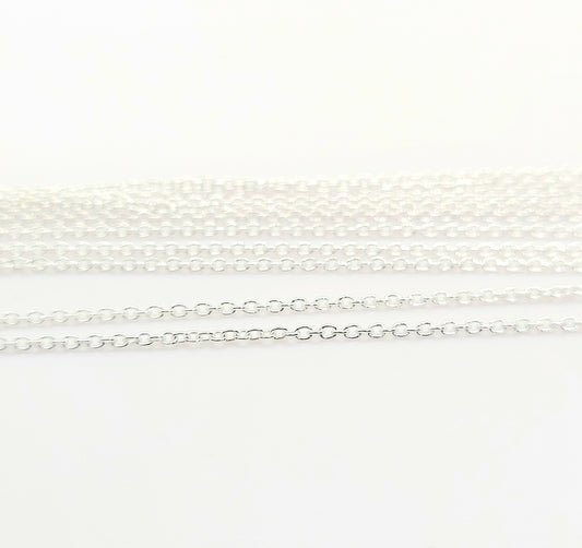 1.2 mm .925 Sterling Silver CABLE Chain 16" / 5 Pieces