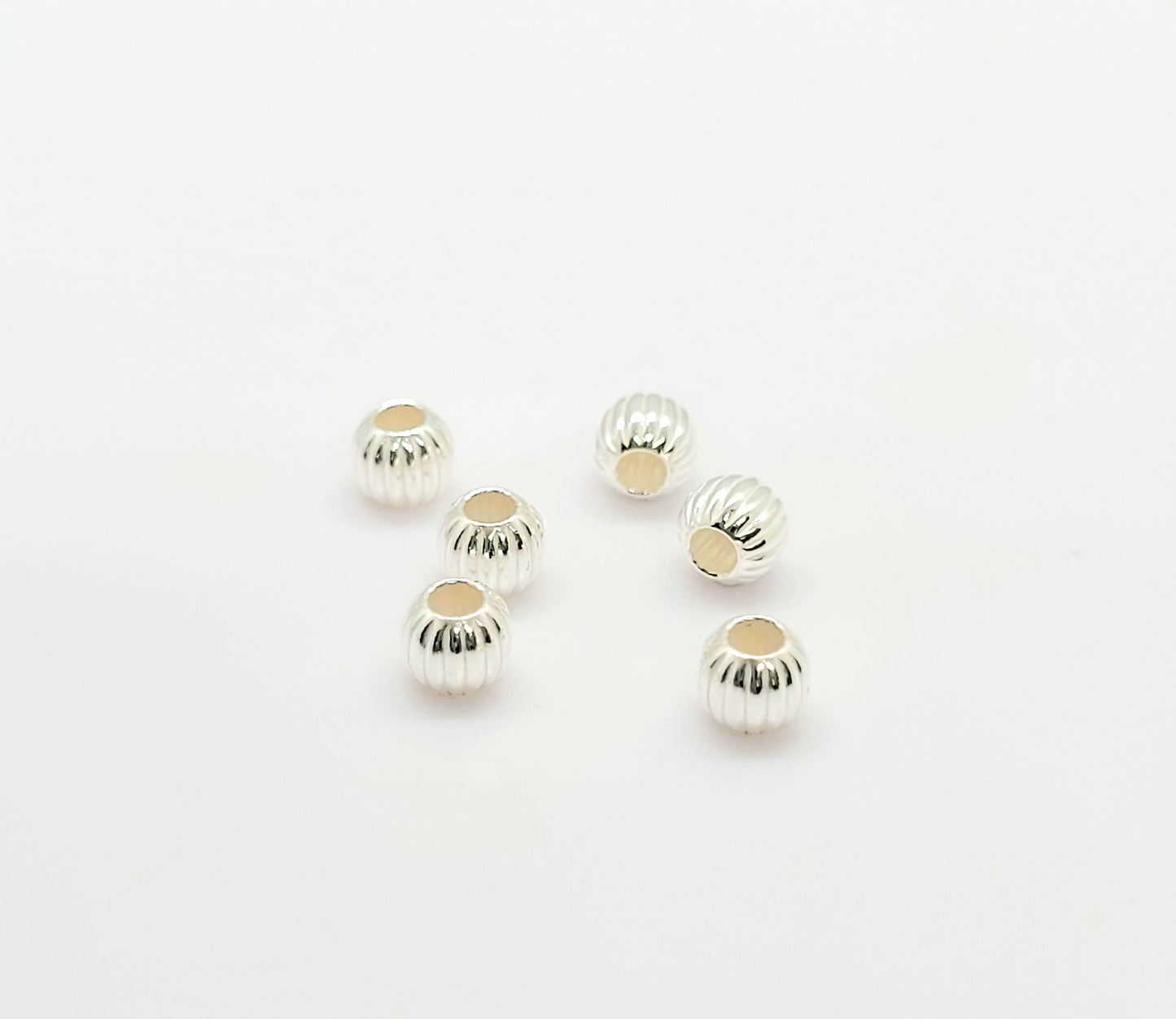 .925 Sterling Silver Corrugated Round  / 10 Pieces