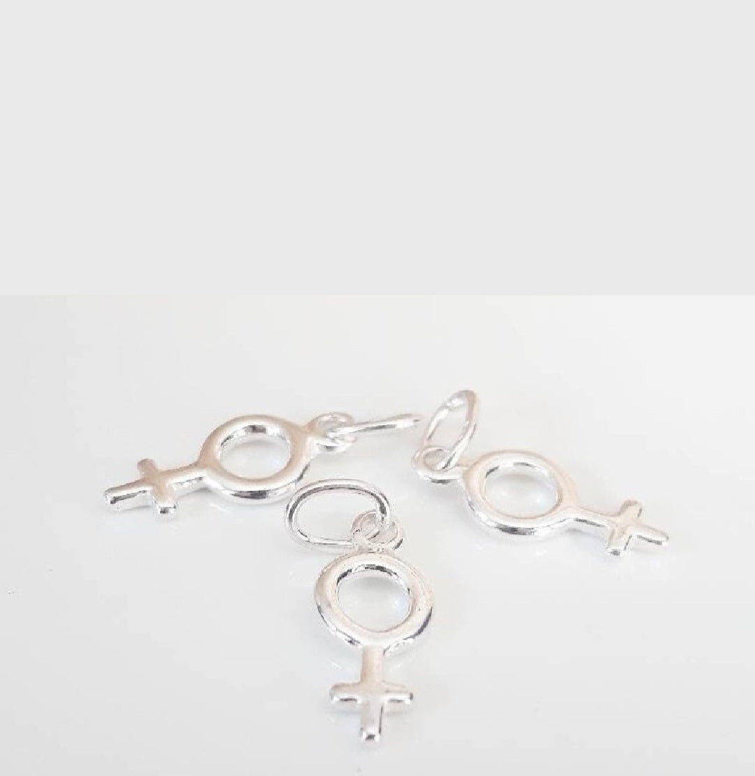 .925 Sterling Silver Star Female Charm / 2 Pieces