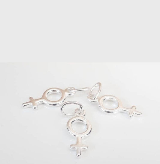 .925 Sterling Silver Star Female Charm / 2 Pieces